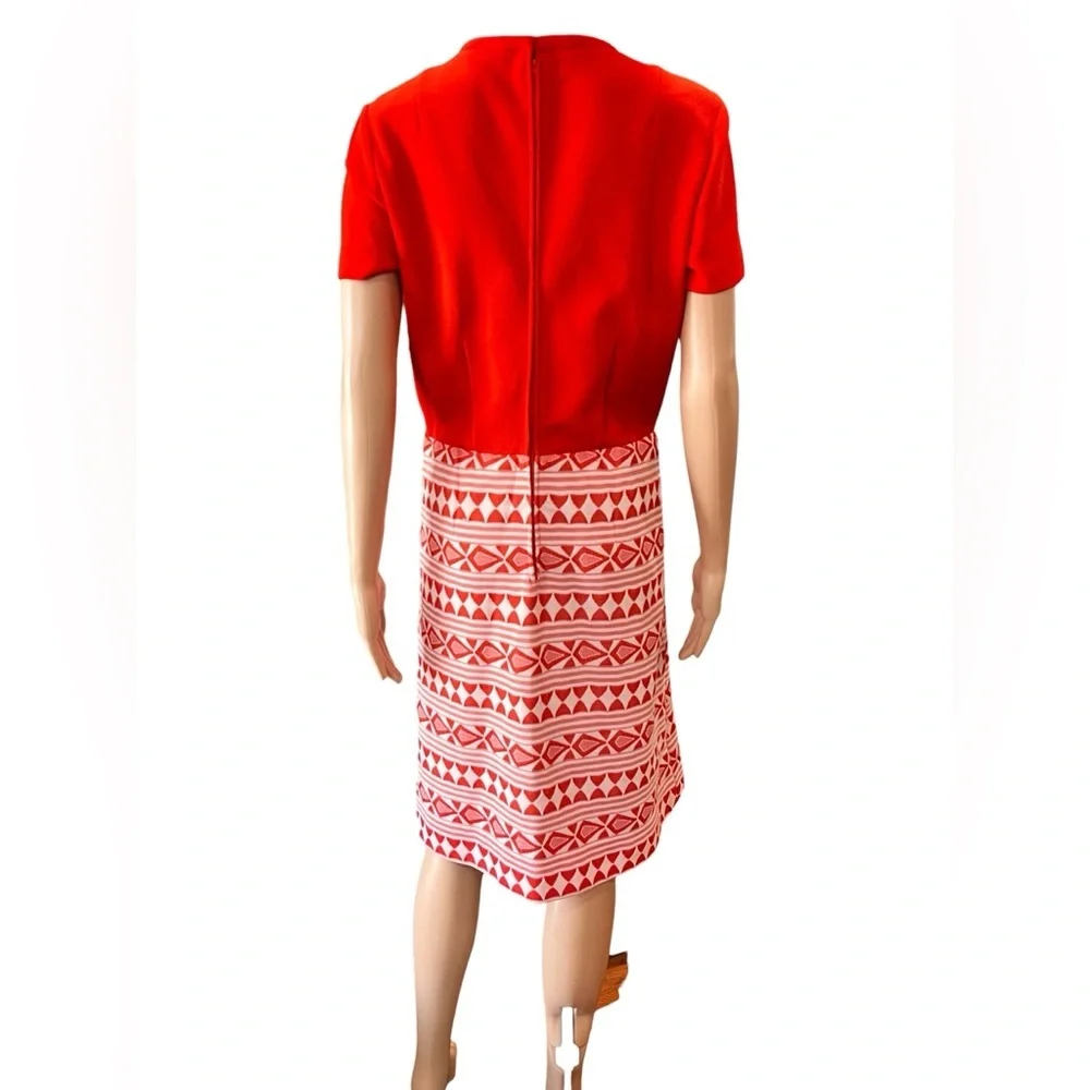 Mod two piece orange and white R&K knits dress jacket set-L 70’s vintage